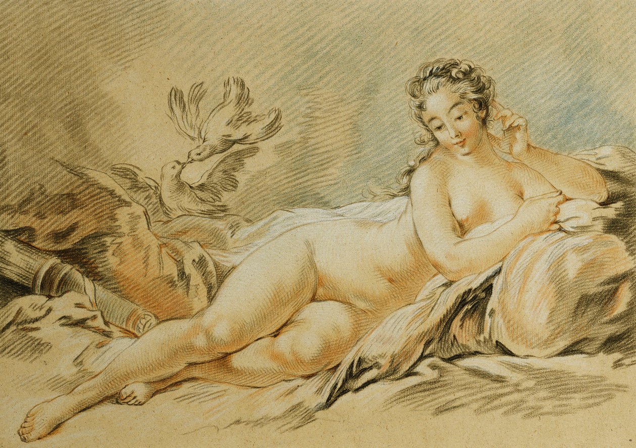 Venus hviler, etter Francois Boucher; Resten av Venus, etter Francois Boucher, 1774 av Louis Marin Bonnet