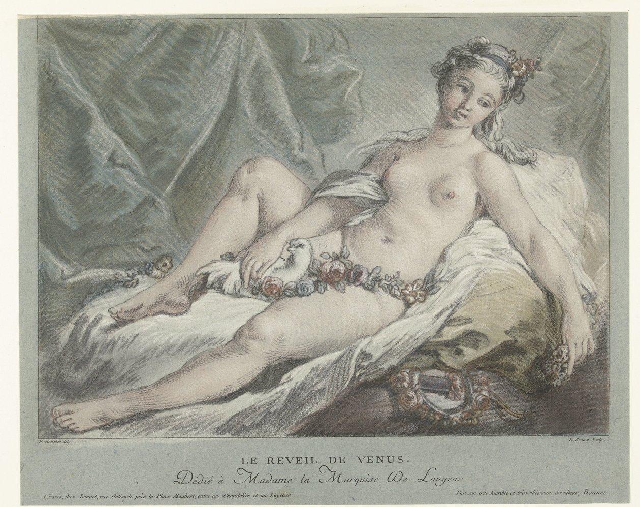 Venus våkner Le reveil de Venus (tittel på objekt) av Louis Marin Bonnet