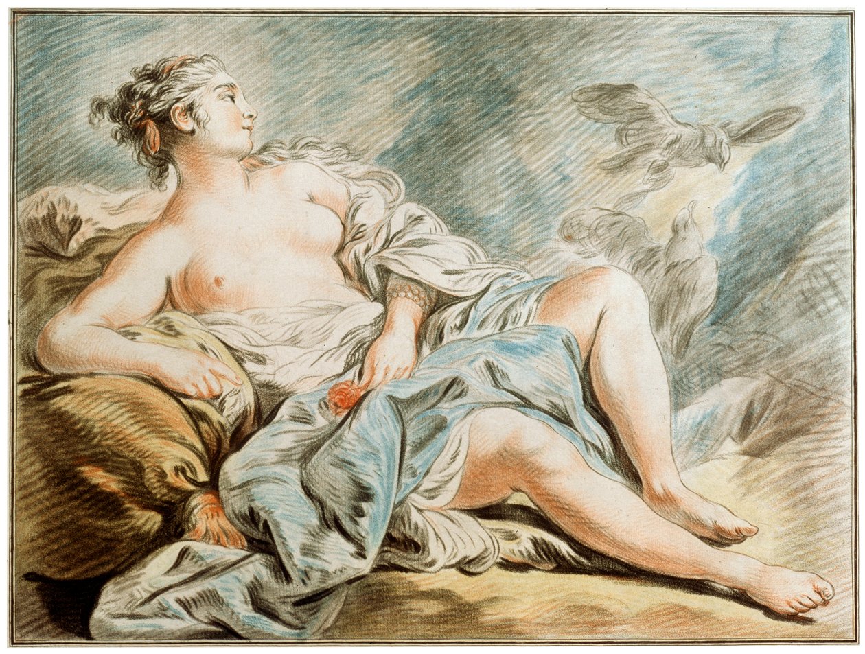 Venus med duer, 1700-tallet. av Louis Marin Bonnet