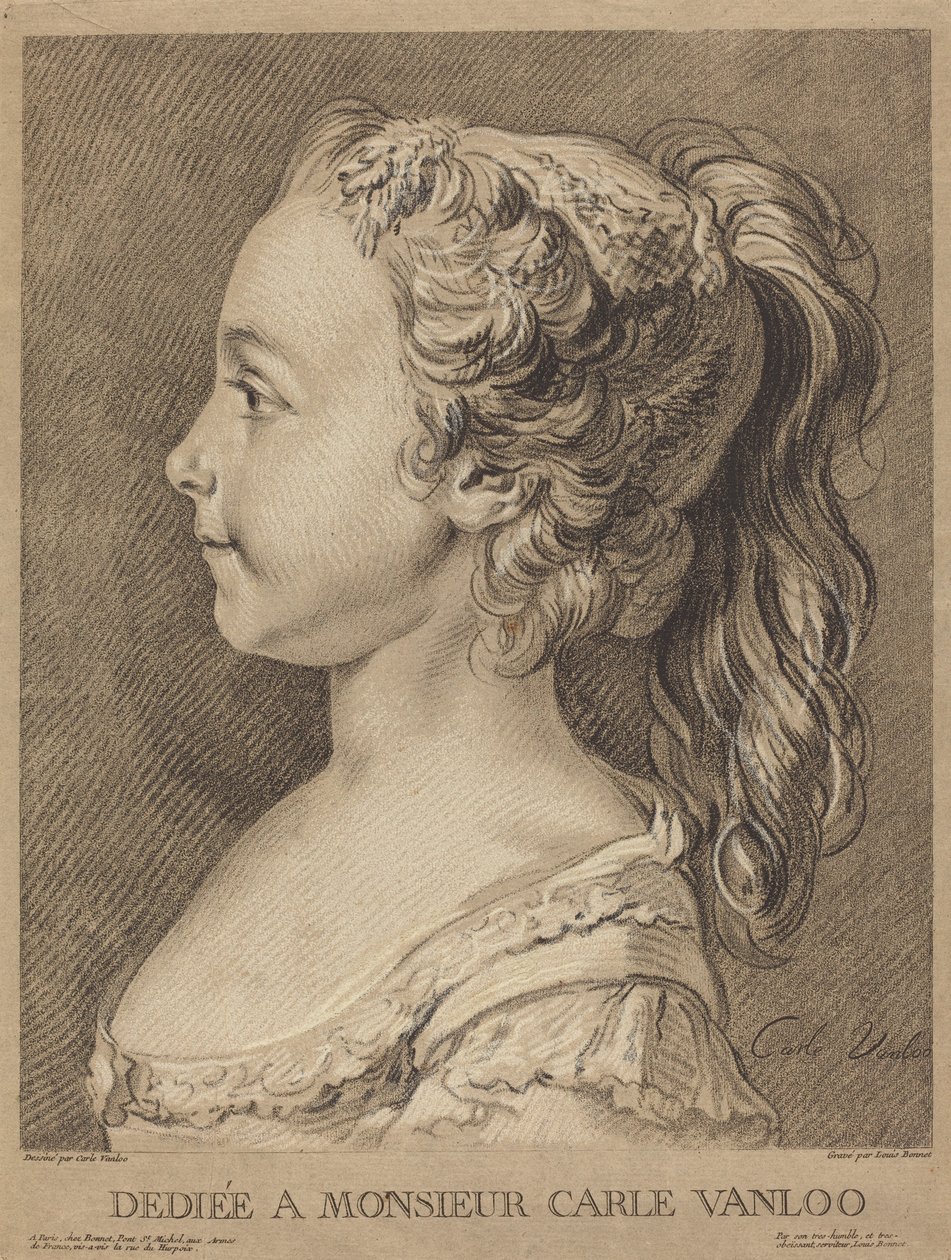 Marie-Rosalie Vanloo av Louis Marin Bonnet after Carle Van Loo