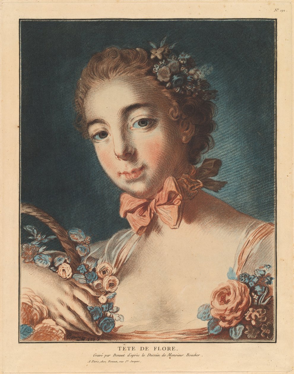 Leder for Flora av Louis Marin Bonnet after François Boucher