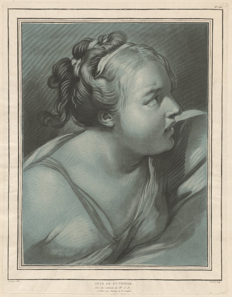 Tête de Putiphar (sjef for Potifars kone) av Louis Marin Bonnet, after Jean Baptiste Deshays