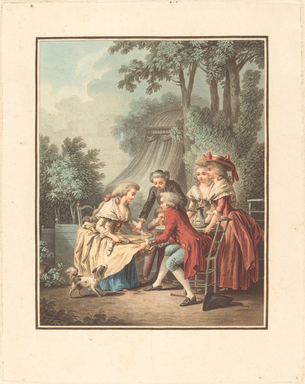 Lunsj av Louis Marin Bonnet after Jean Baptiste Hüet, I