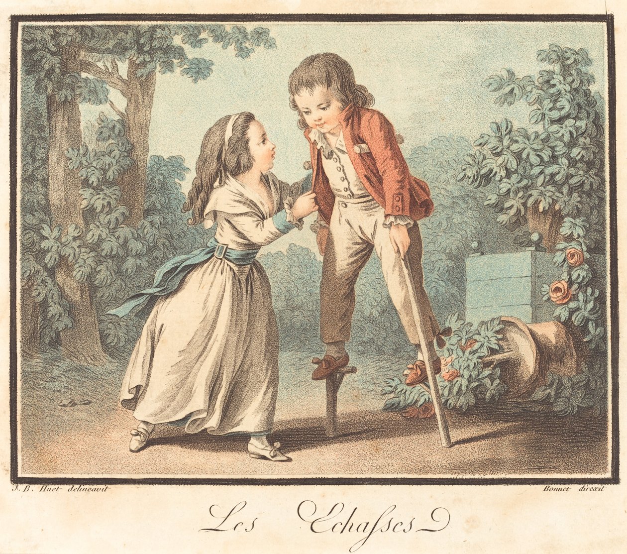 Styltene av Louis Marin Bonnet after Jean Baptiste Hüet, I