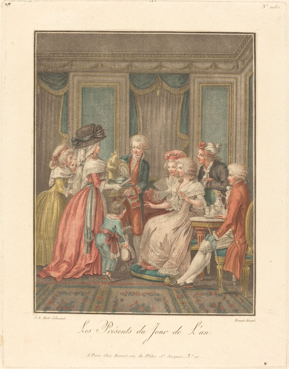 Nyttårsgaver av Louis Marin Bonnet after Jean Baptiste Hüet, I