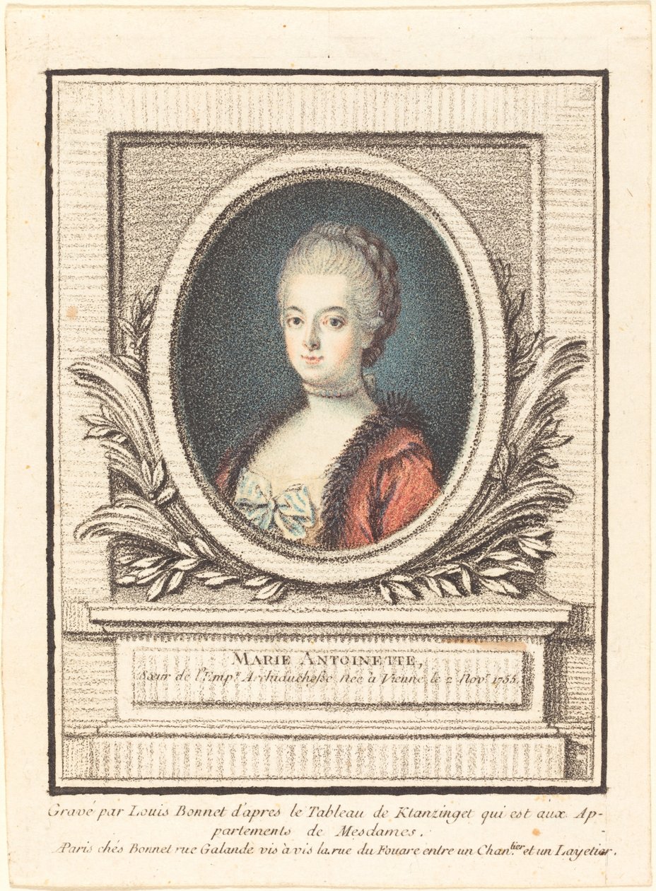 Marie Antoinette, Dauphine av Louis Marin Bonnet after Joseph Kranzinger