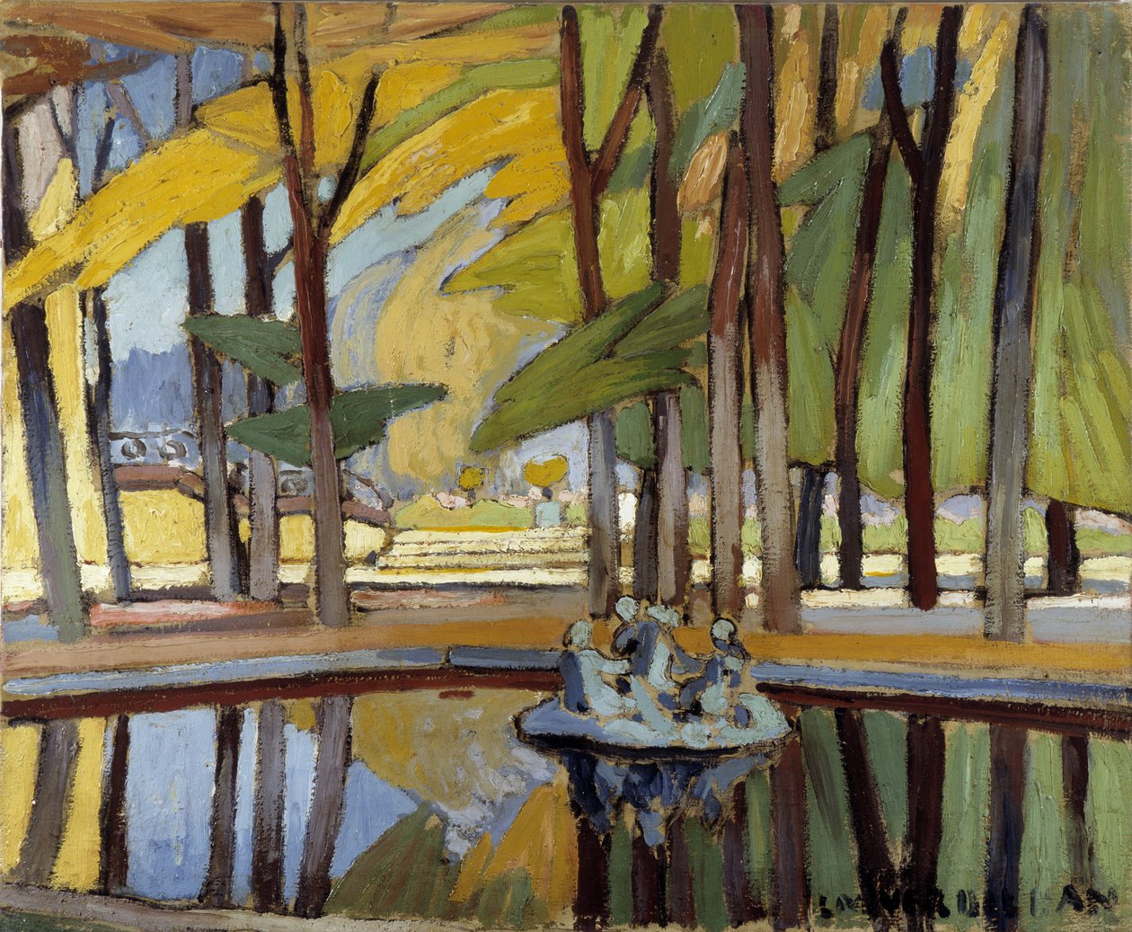 Basseng i parken i Versailles Maleri av Louis Mathieu Verdilhan (1875-1928) 20. århundre Obligatorisk omtale: Samlingsstiftelsen hilsen Provence, Marseille av Louis Mathieu Verdilhan