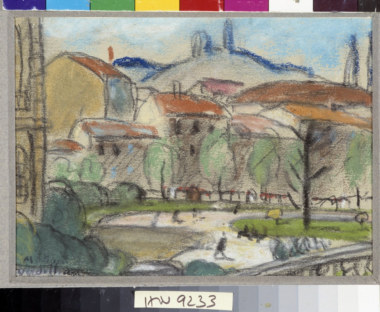 The Pastell public garden av Louis Mathieu Verdilhan (1875-1928) Obligatorisk omtale: Collection foundation regards de Provence, Marseille av Louis Mathieu Verdilhan