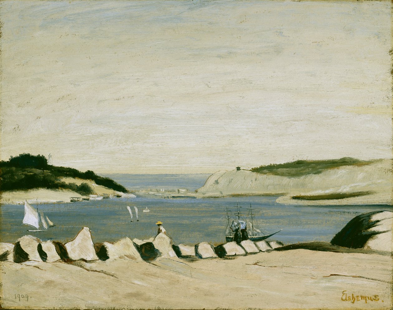 Coast Scene, 1909 (olje på papir, montert på lerret) av Louis Michel Eilshemius