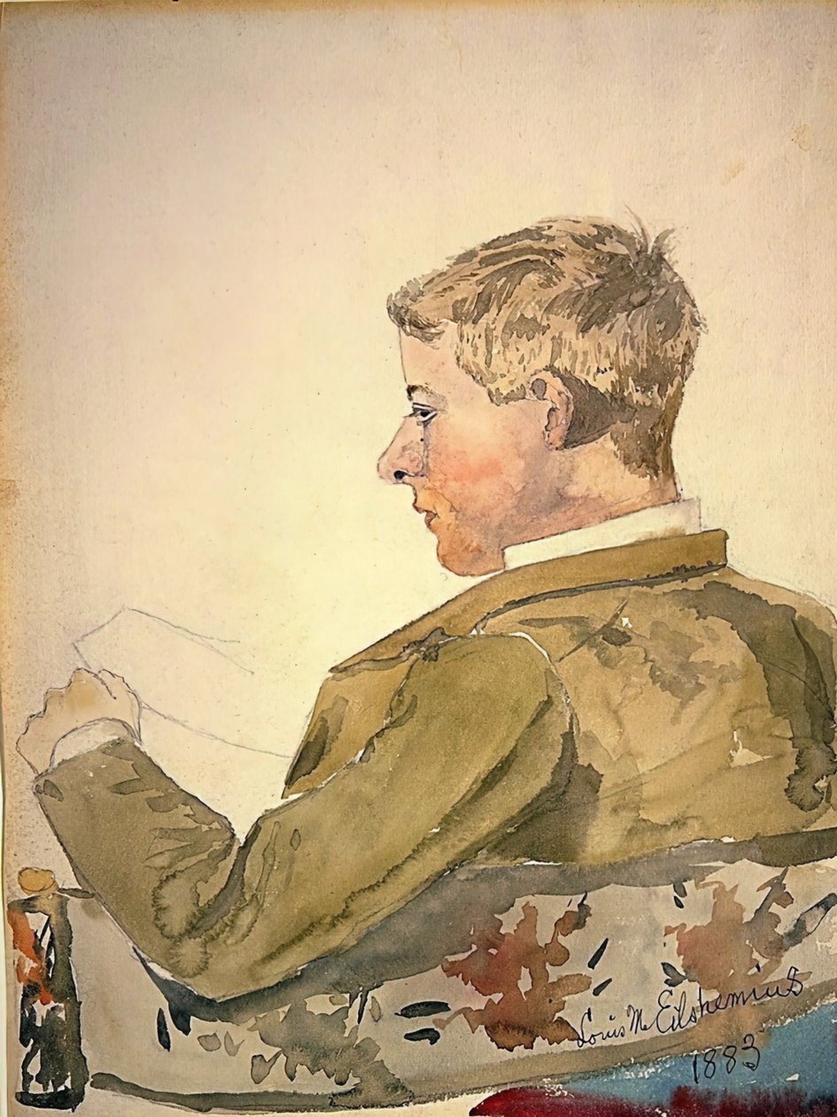 Portrett av medstudent ved Cornell, 1883. av Louis Michel Eilshemius