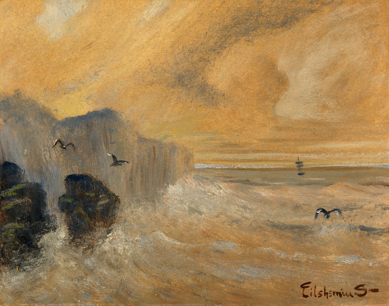 Rocky Seashore, slutten av 1800-begynnelsen av 1900-tallet. av Louis Michel Eilshemius