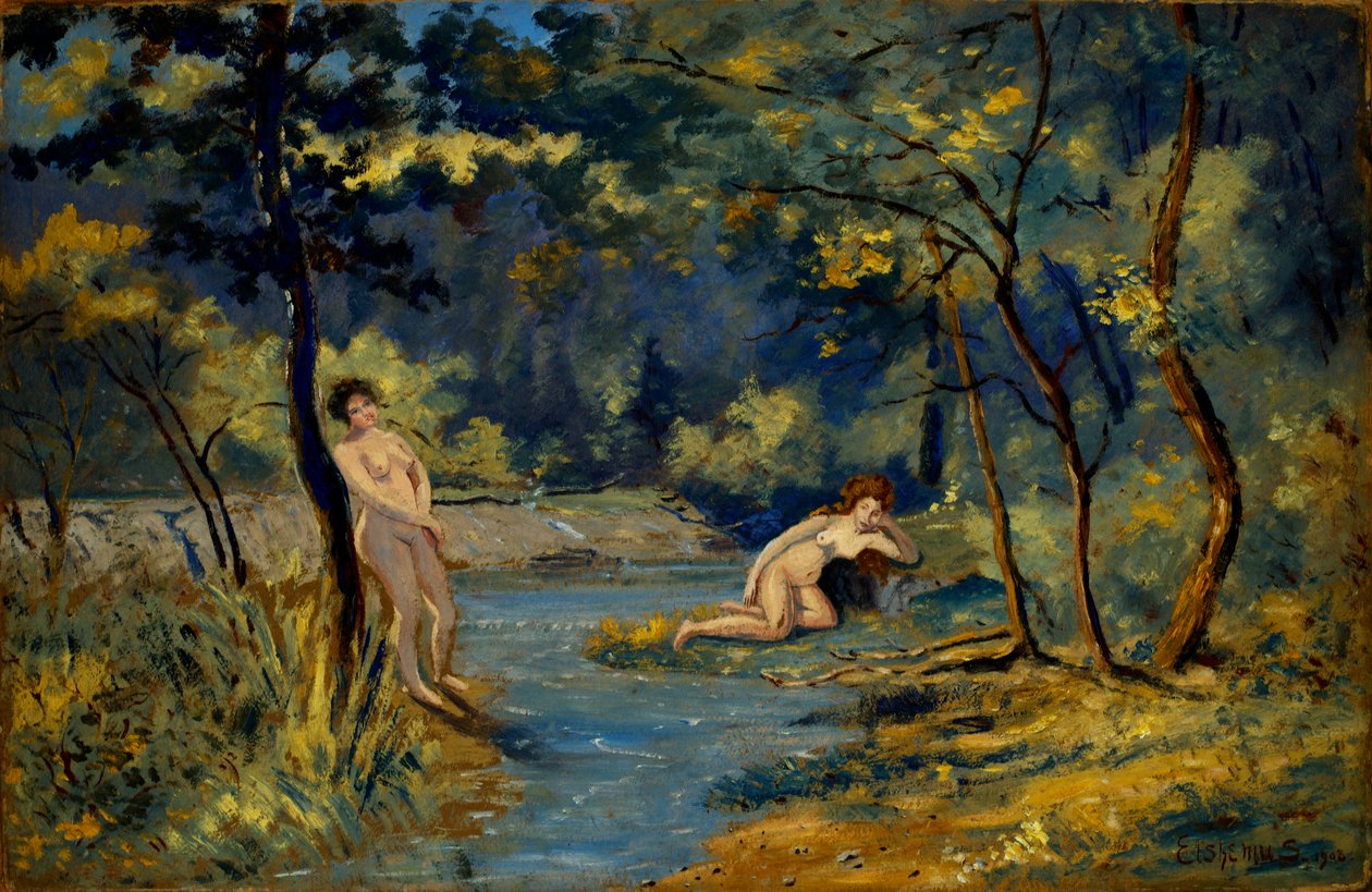 Stående og liggende nymfer, 1908. av Louis Michel Eilshemius