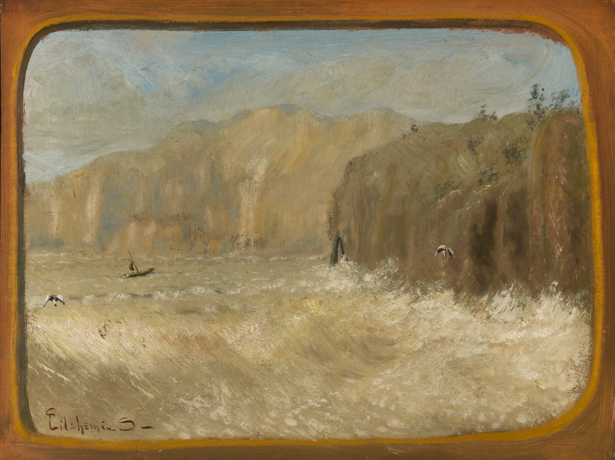 To måker og klipper, ca. 1913-1921. av Louis Michel Eilshemius