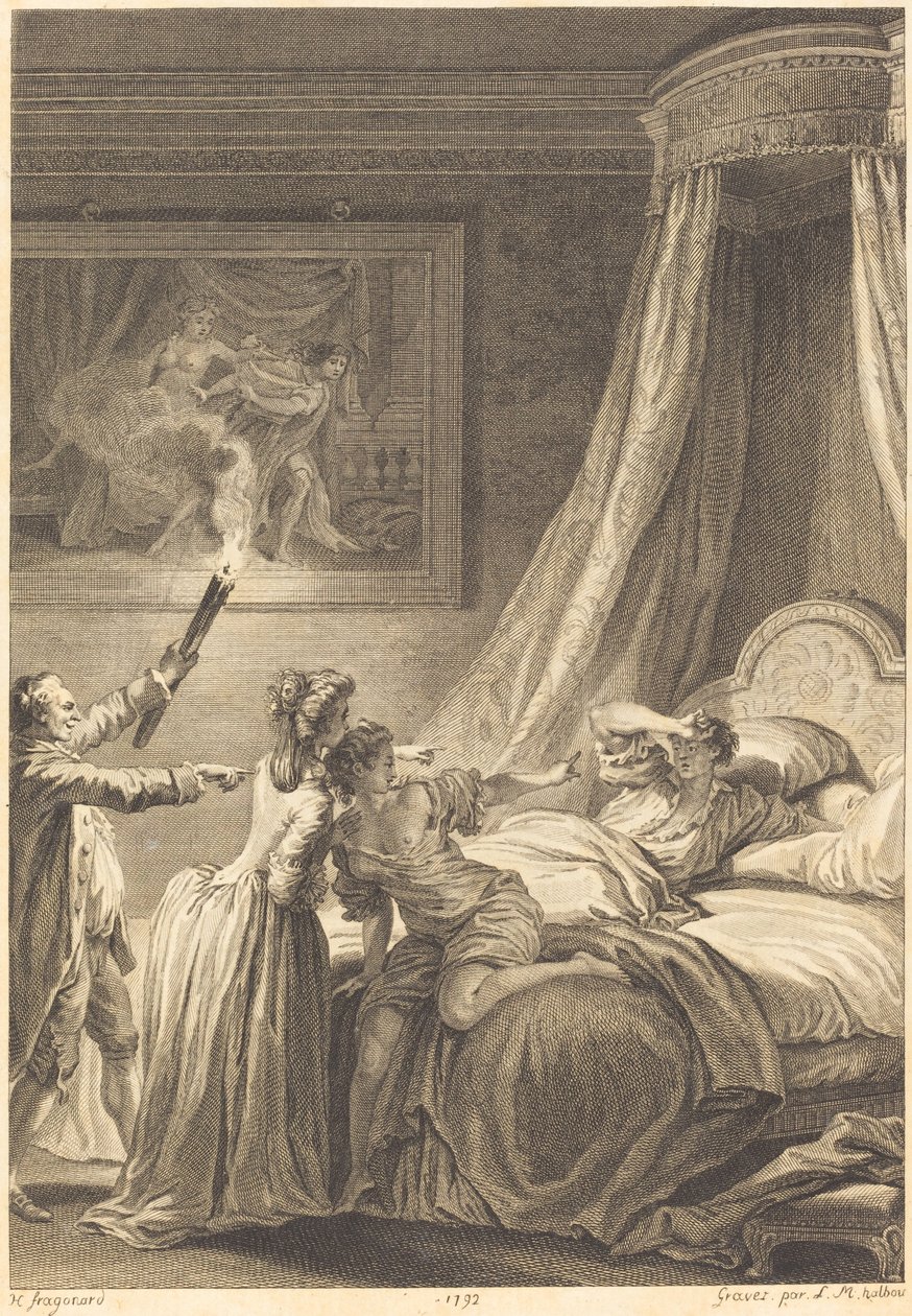 Le gascon puni av Louis Michel Halbou and Antoine Jean Duclos after Jean Honoré Fragonard