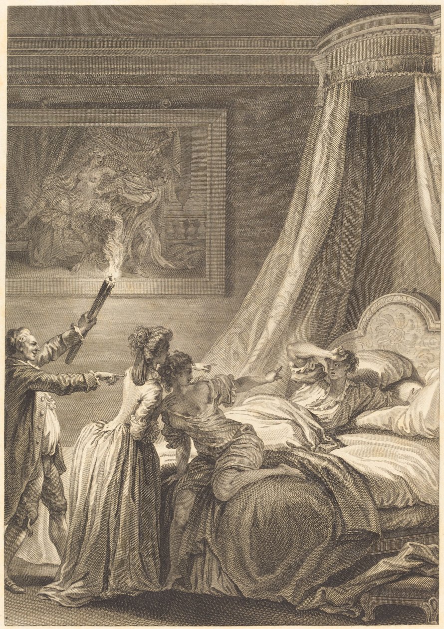 Le gascon puni av Louis Michel Halbou and Antoine Jean Duclos after Jean Honoré Fragonard