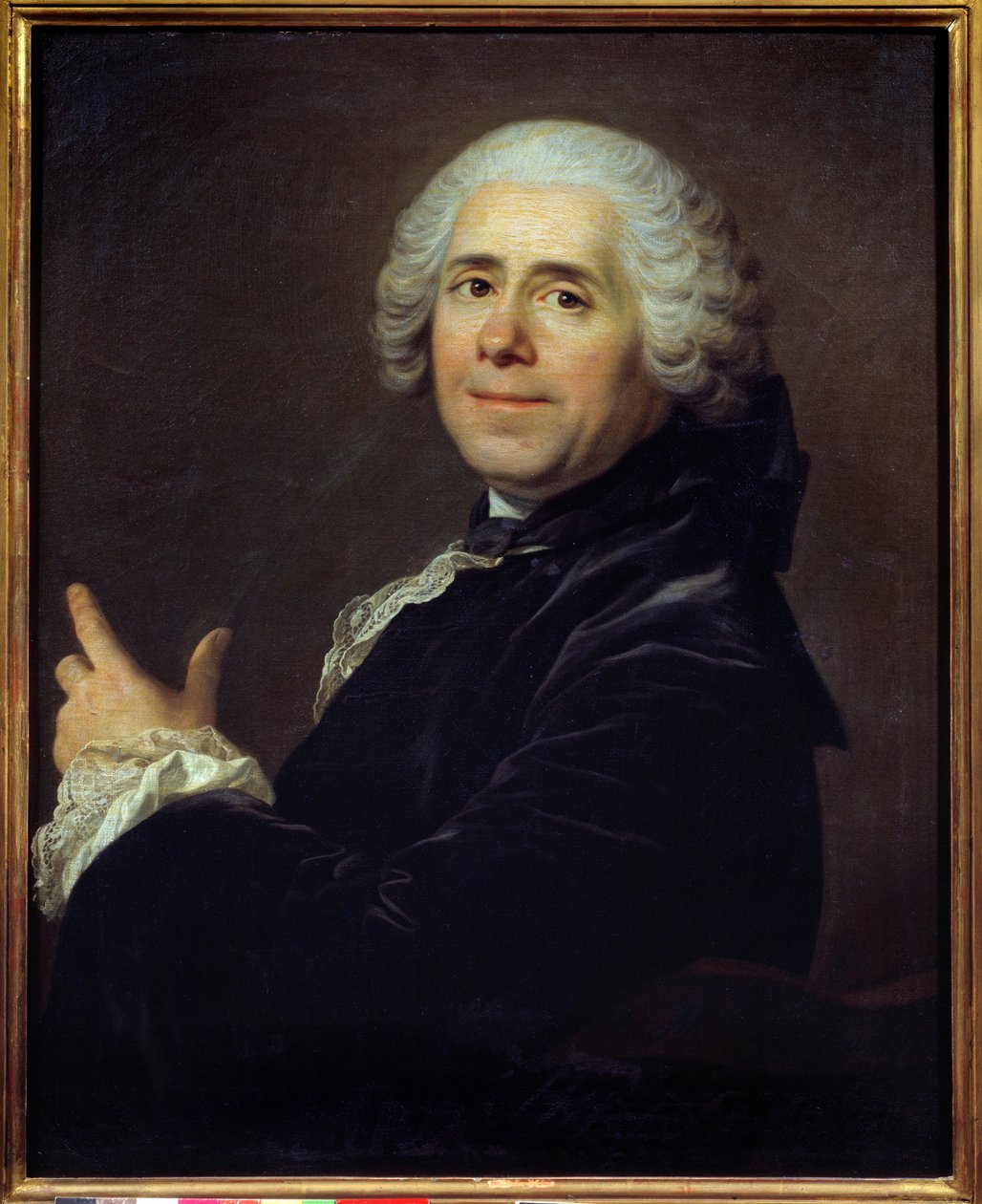 Portrett av Pierre Carlet de Chamblain de Marivaux (1688 - 1763) dit Marivaux, fransk forfatter - Maleri av Louis Michel Van Loo (1707 - 1771) av Louis Michel van Loo