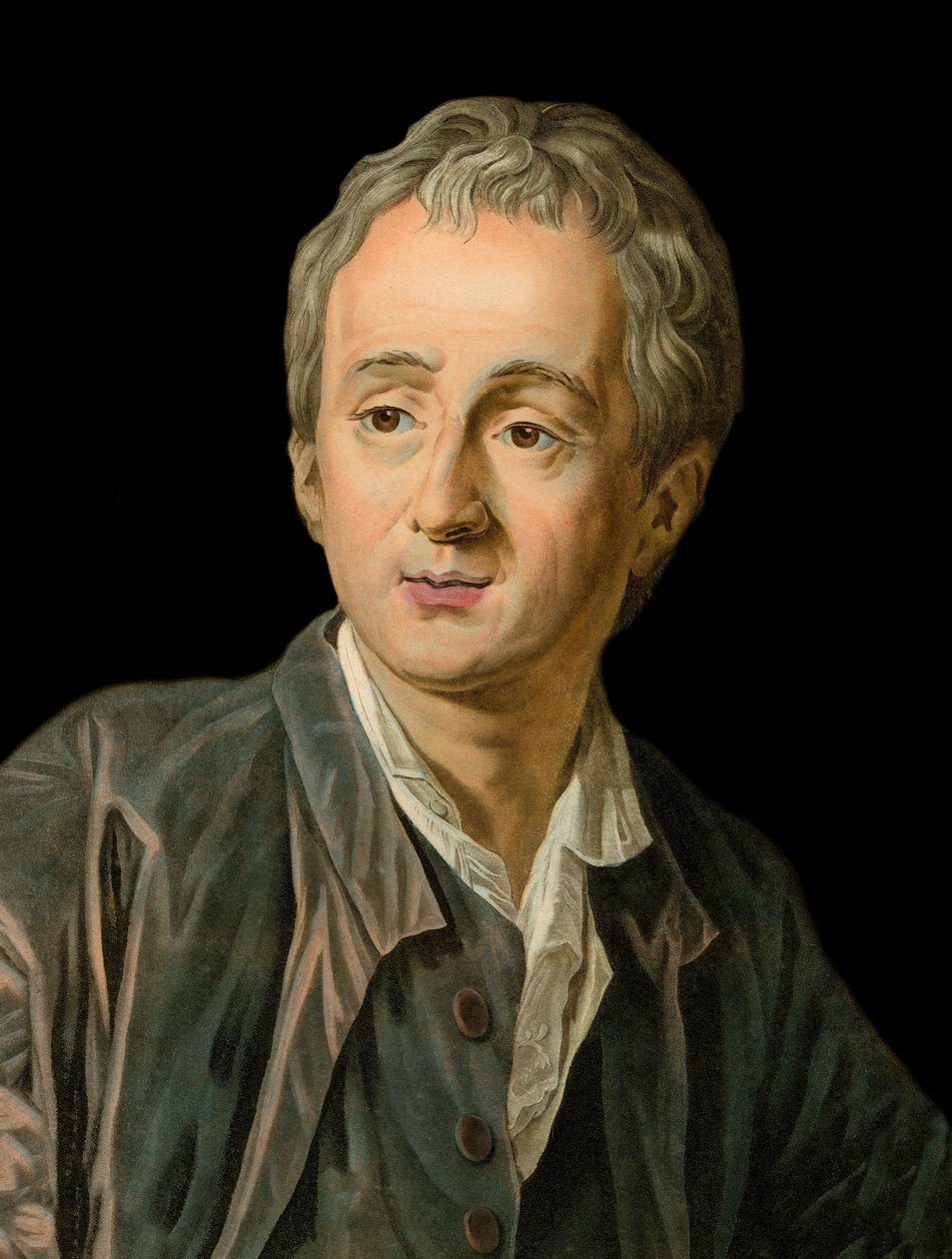 Portrait of the French writer and philosopher Denis Diderot (1713-1784) engraving by Michel Van Loo av Louis Michel van Loo