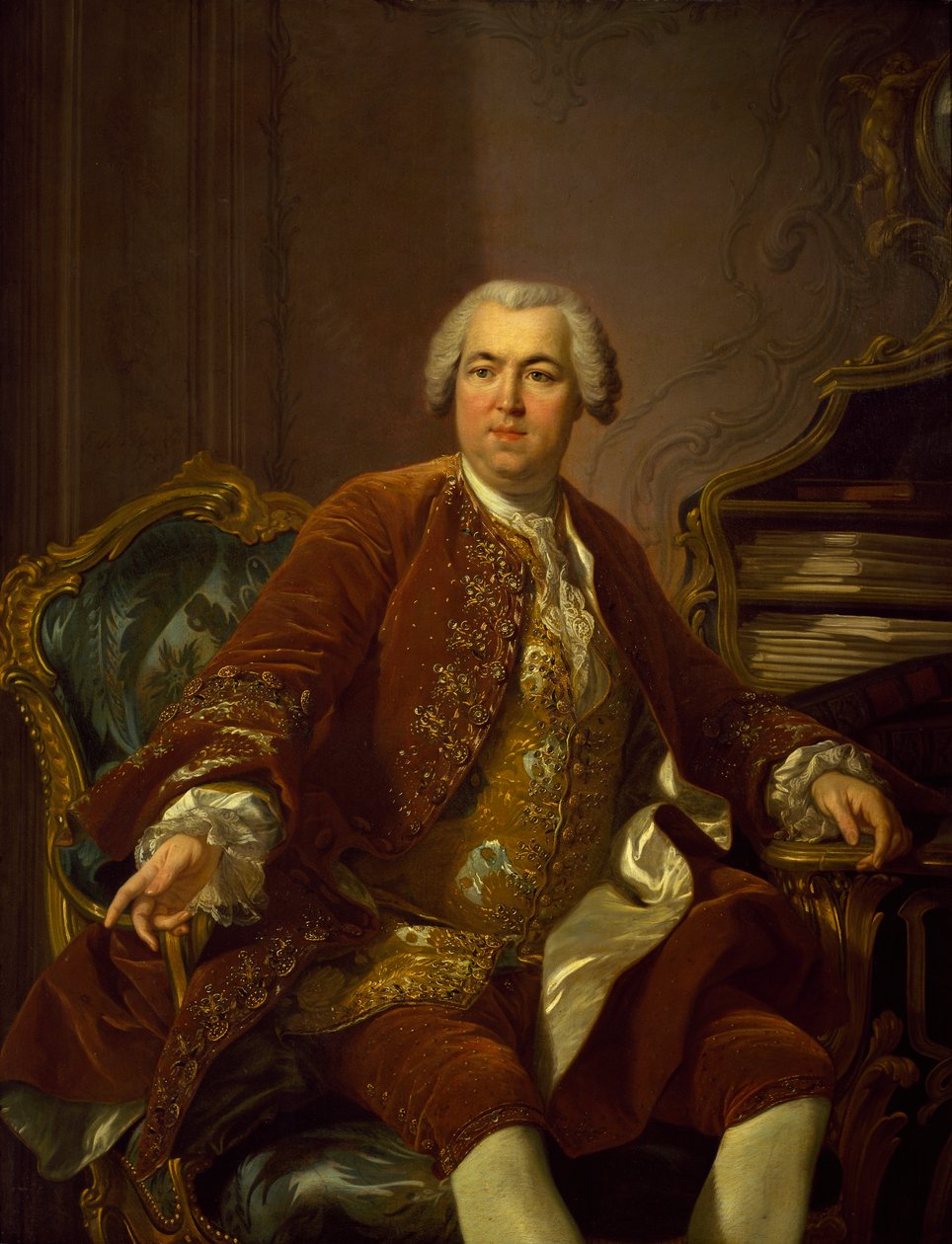 Portrett av Nicolas Beaujon av Louis Michel van Loo (1707-1771) av Louis Michel van Loo