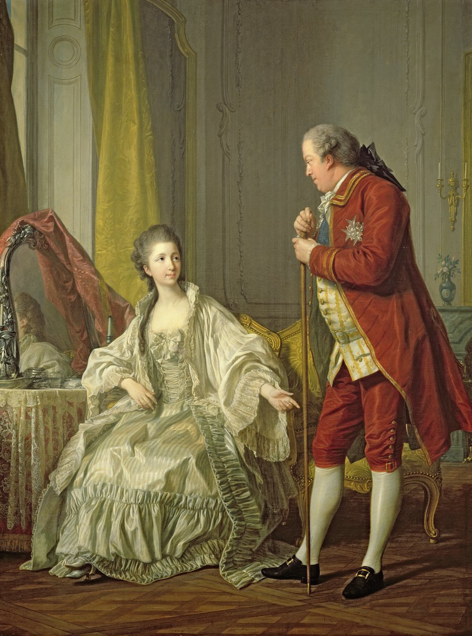 Portrett av Marquis de Marigny og hans kone, Marie-Francoise Constance Julie Filleul av Louis Michel van Loo