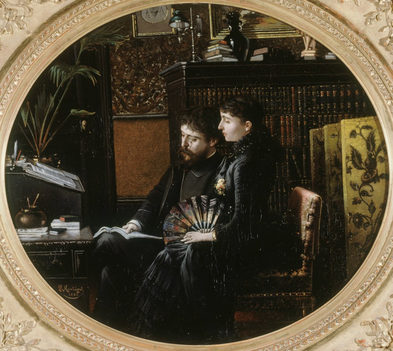 Portrett av Alphonse Daudet 1840-1897 og hans kone née Julie Allard, 1883. av Louis Montegut
