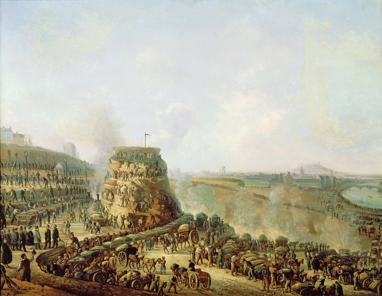 Keiser Napoleon III (1808-73) og keiserinne Eugenie (1829-1920) besøkte Chaillot-høyden, 1867 av Louis Moullin