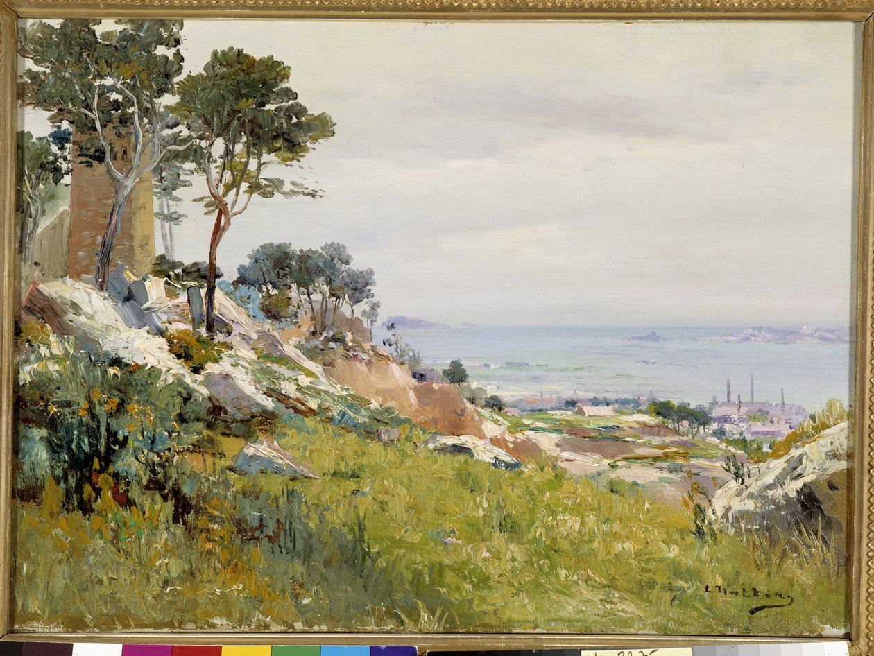 Utsikt over Friuli-øyene fra høyden av Madrague Maleri av Louis Nttero (1875-1915) Obligatorisk omtale: Samlingsstiftelsen hilsen Provence, Marseille av Louis Nattero