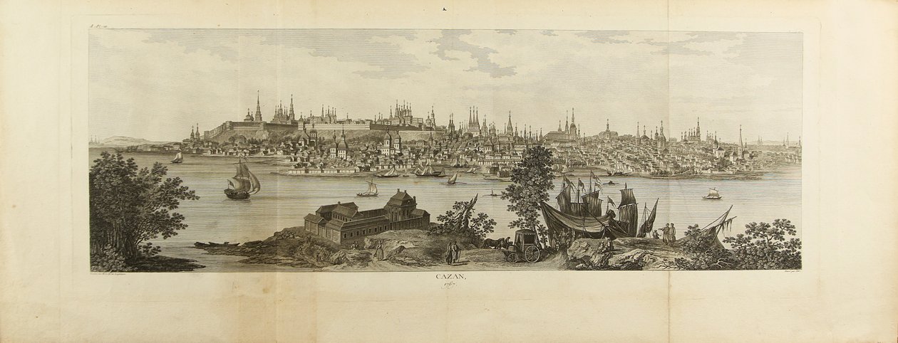 Panoramautsikt over Kasan, 1767 av Louis Nicolas de Lespinasse