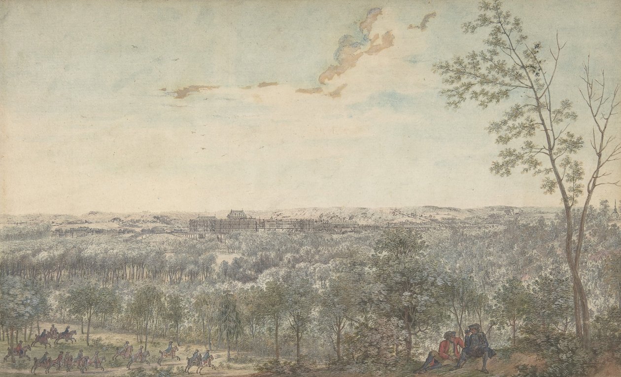 Versailles sett fra sørvest, 1779. av Louis Nicolas de Lespinasse