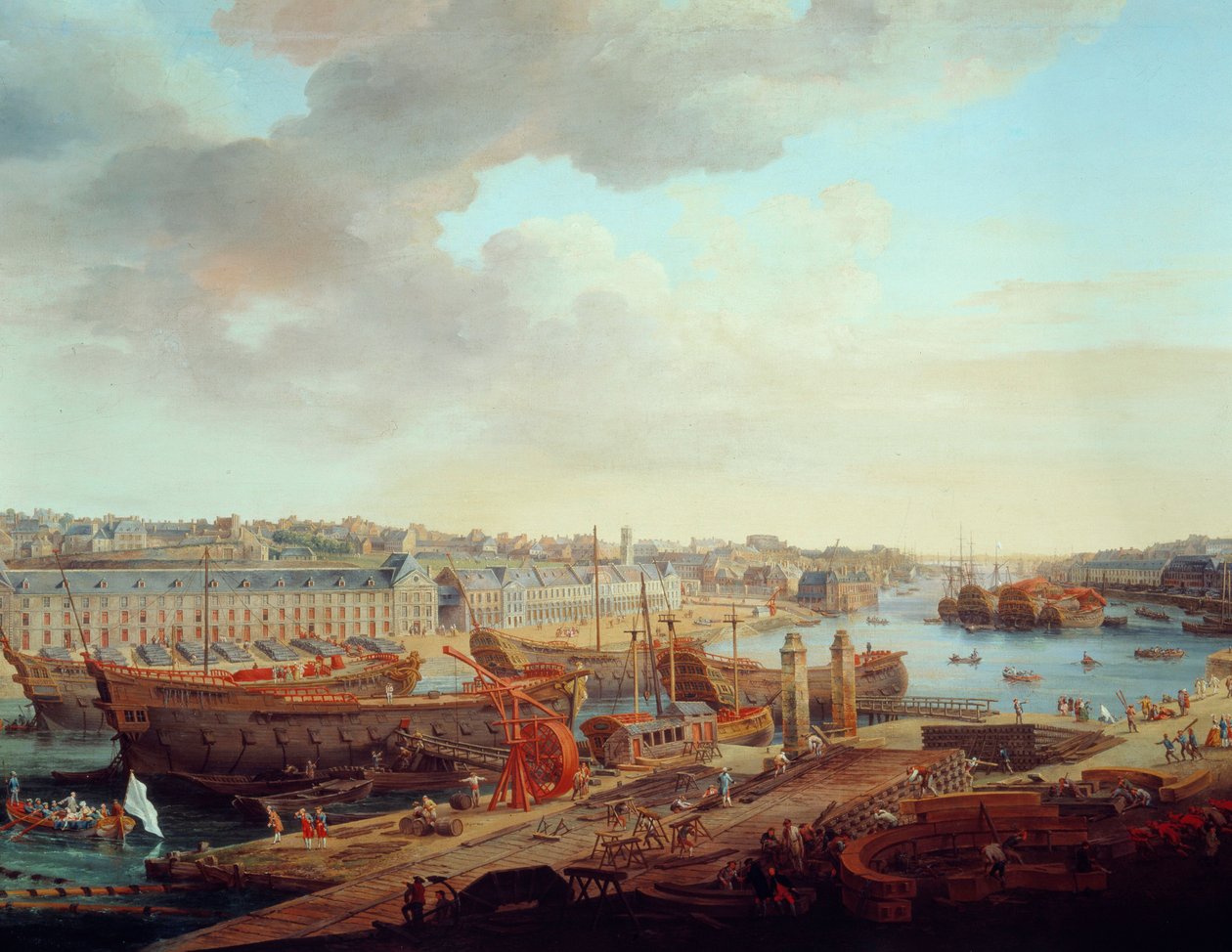 Verft: ""The City of Brest"" Detalj. Maleri av Louis Nicolas van Blarenberghe (1716-1794) 1774 av Louis Nicolas van Blarenberghe