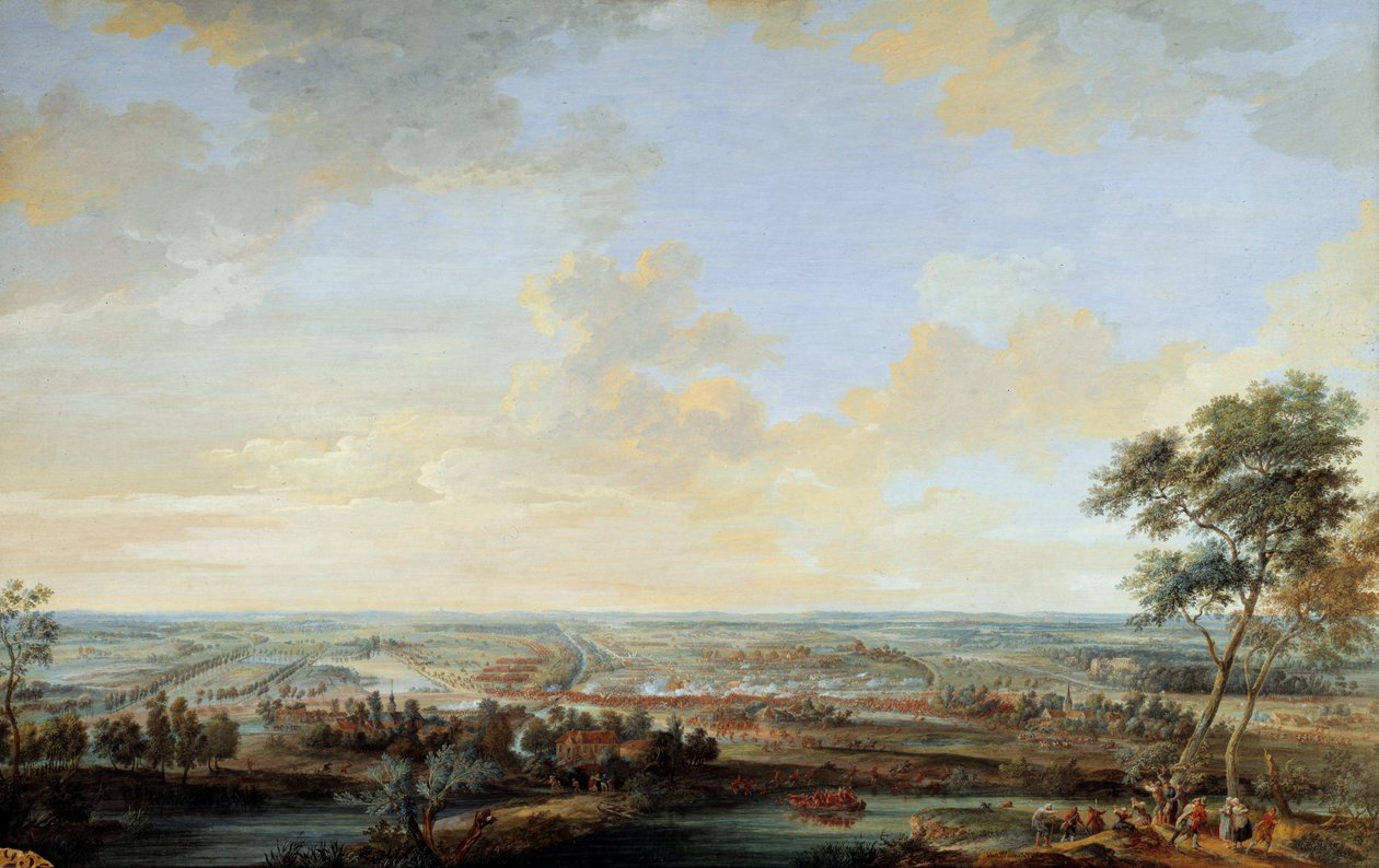 Krigen om den østerrikske arvefølgen (1741-1748): "" Slaget ved Melle vunnet av Viscount of Chayla, 9. juli av Louis Nicolas van Blarenberghe