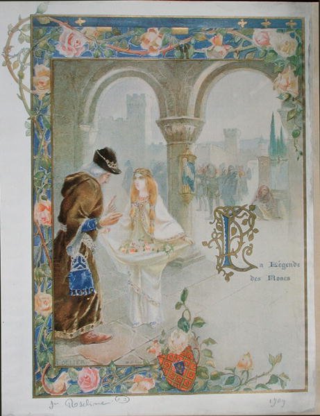 St. Rosalina av Villeneuve (1267-1329) ca. 1900 (farge litho) av Louis Ollier