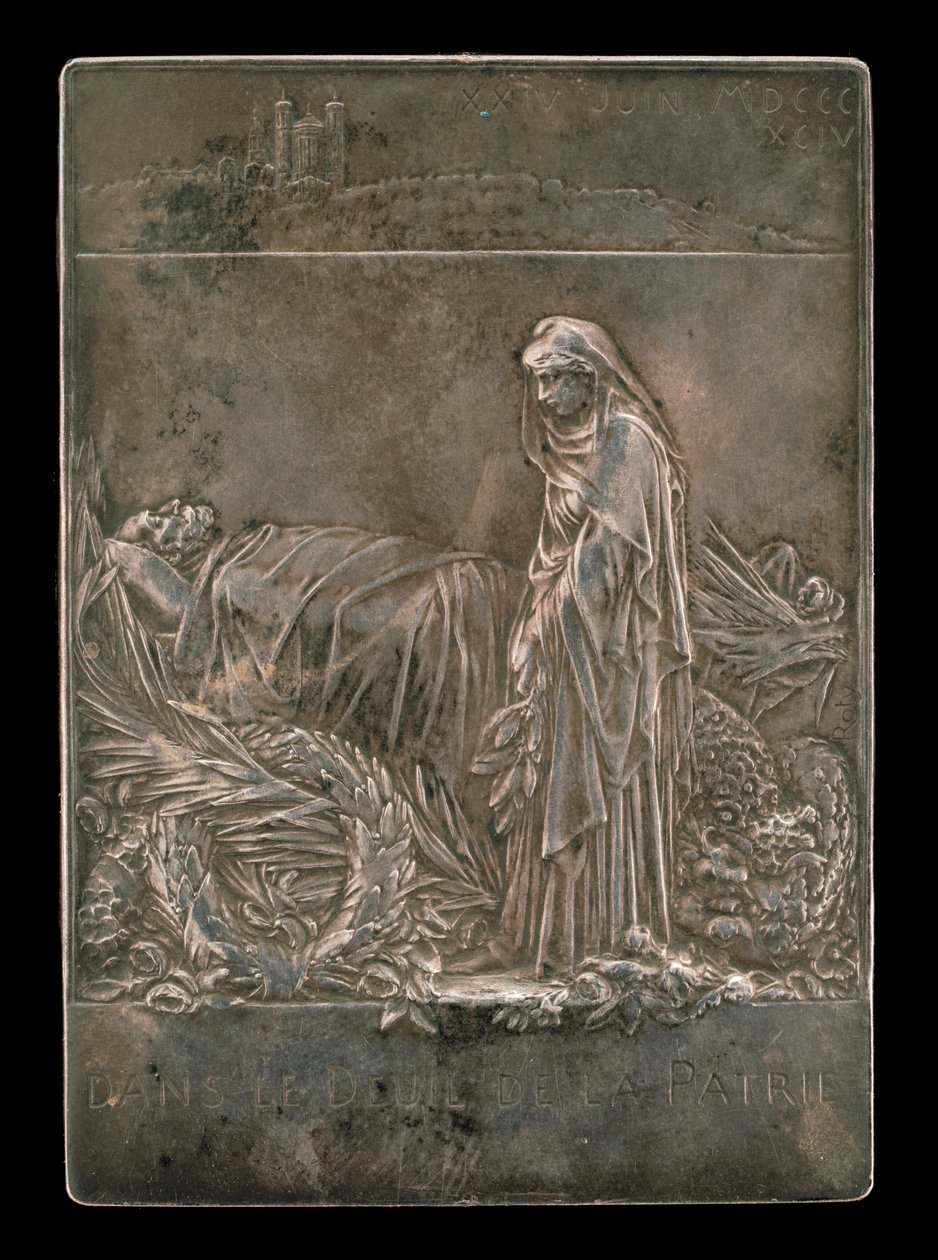 Frankrike sørger over republikkens president [omvendt], 1894. av Louis Oscar Roty