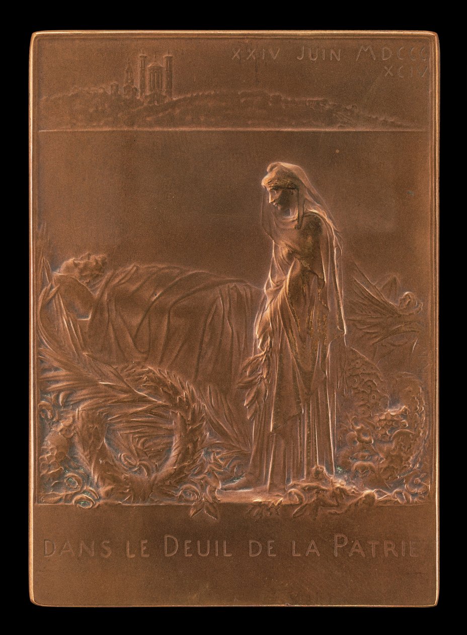 Frankrike sørger over republikkens president [omvendt], 1894. av Louis Oscar Roty