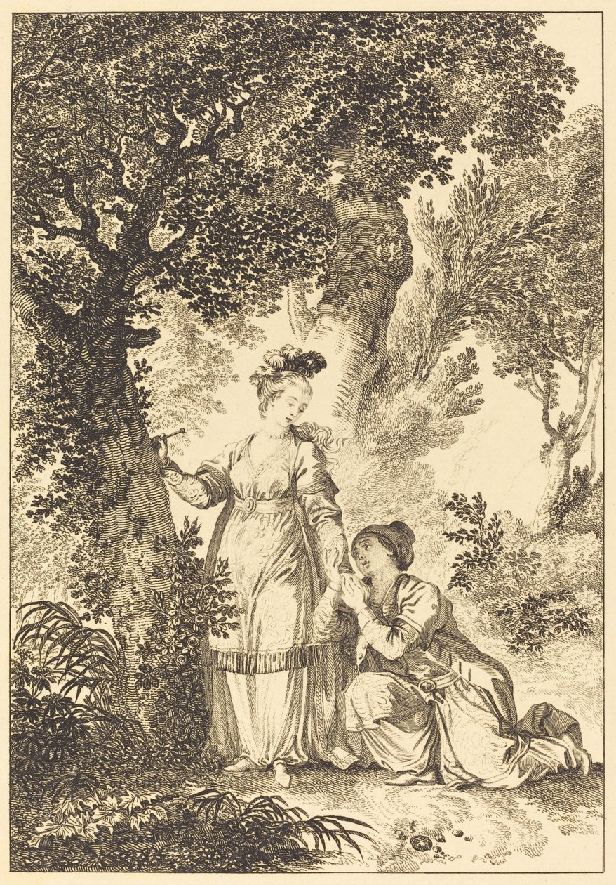 Bruden til kongen av Garbe: Treet av Louis Petit after Jean Honoré Fragonard