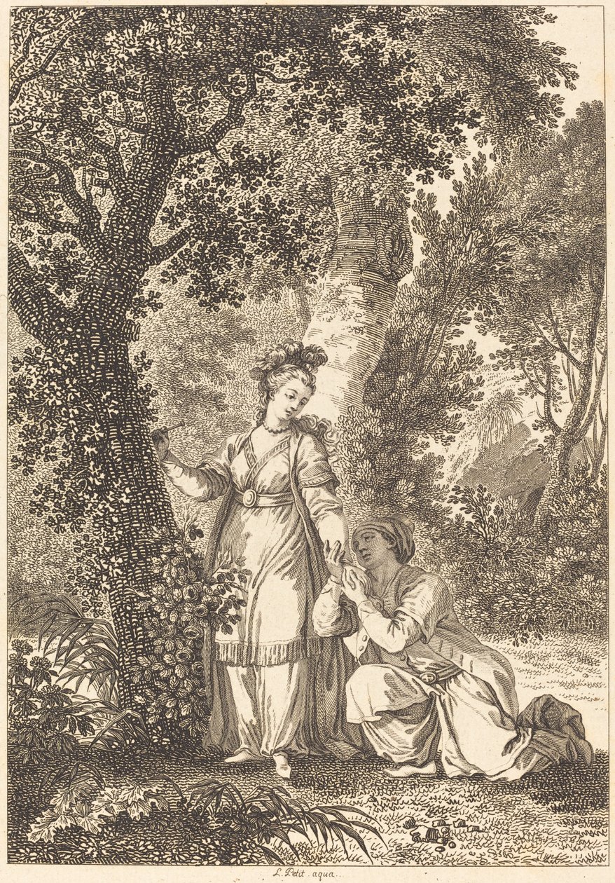 Bruden til kongen av Garbe: Treet av Louis Petit after Jean Honoré Fragonard