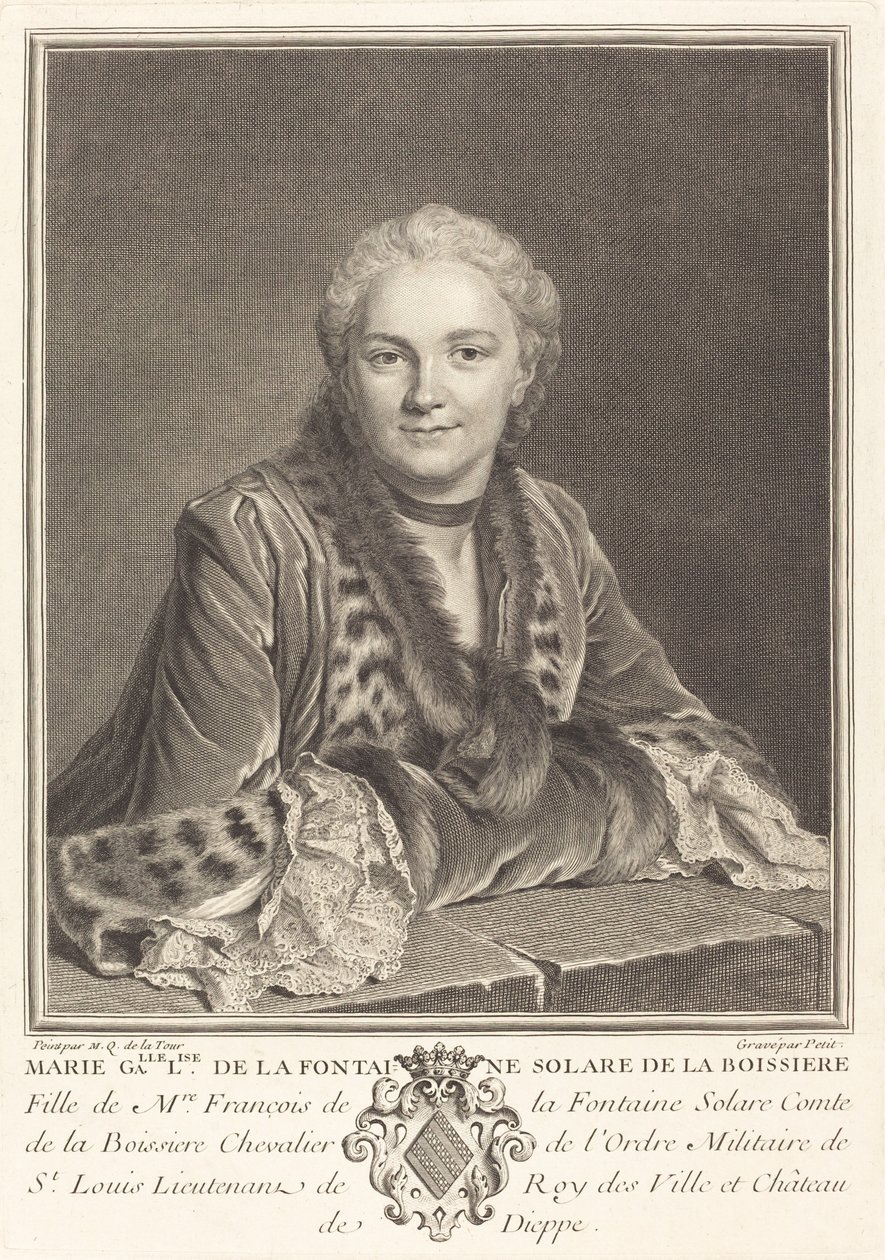 Marie Gallise de la Fontaine av Louis Petit after Maurice Quentin de La Tour
