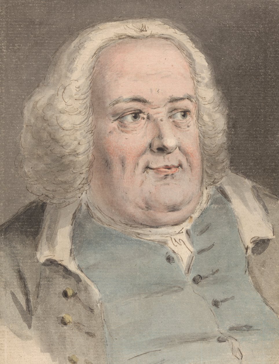 Portrett av en mann med dobbel hake av Louis Philippe Boitard