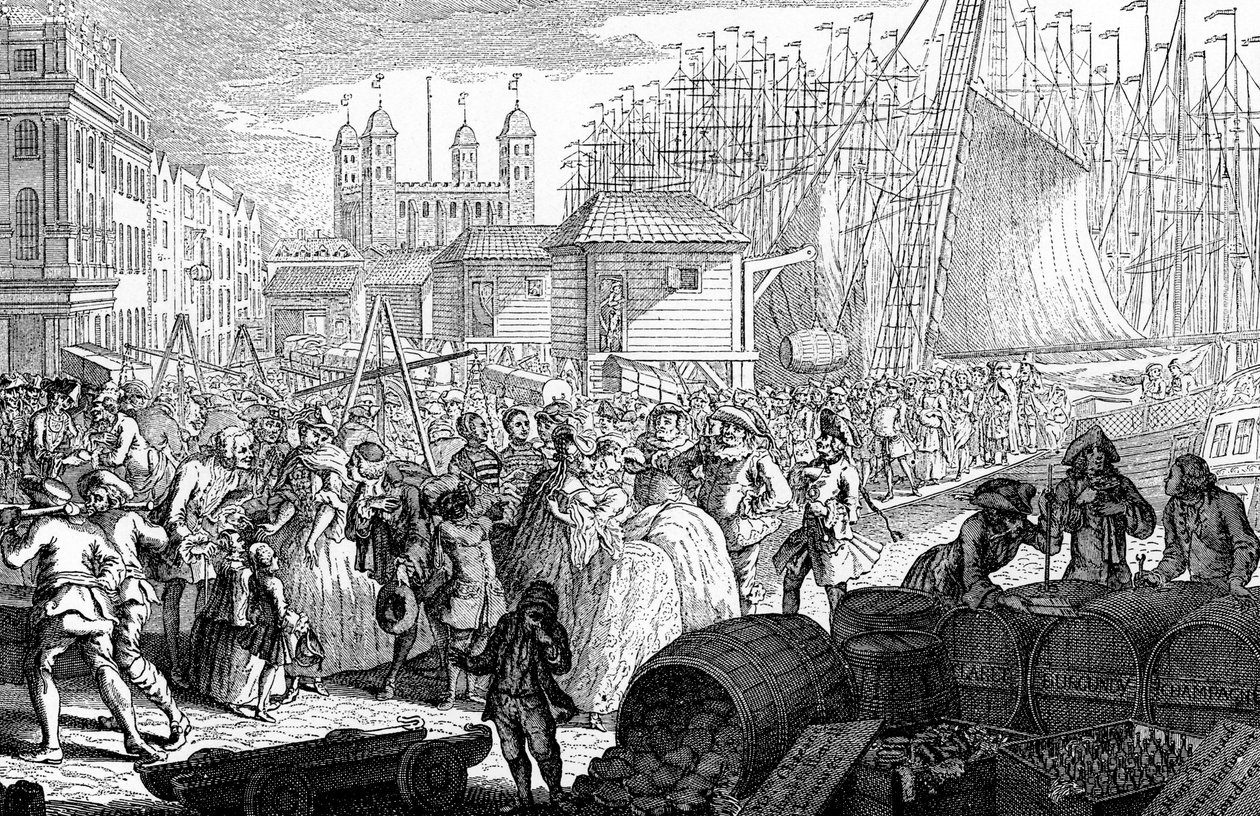 Importen av Storbritannia fra Frankrike..., 1757. av Louis Philippe Boitard