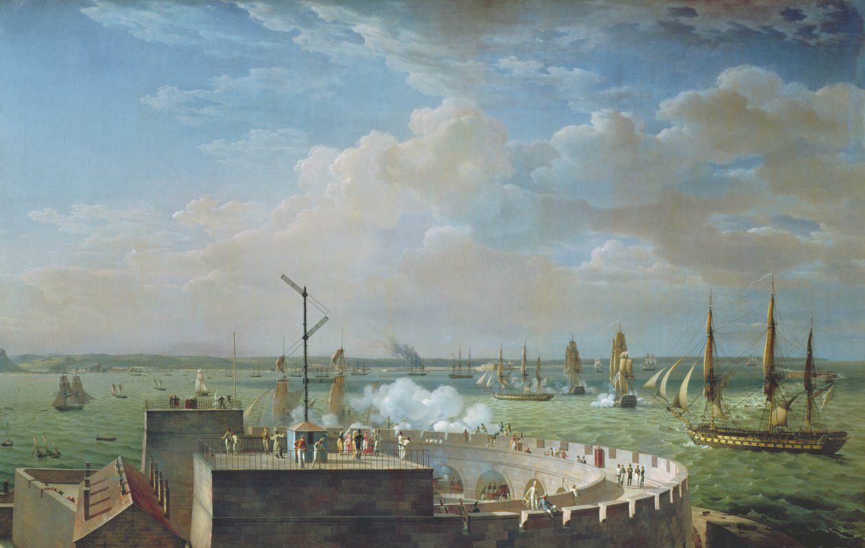 Cherbourg havn, 1822 av Louis Philippe Crepin