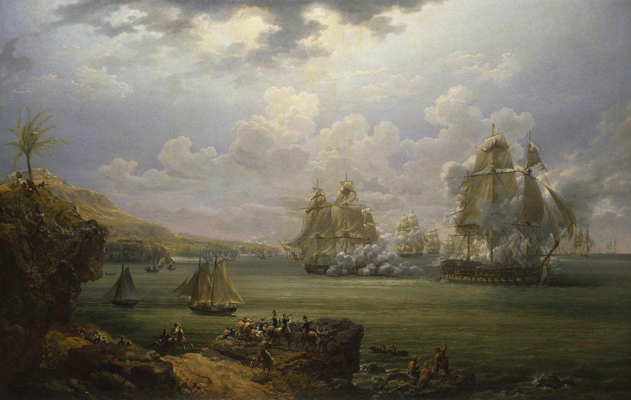Kamp av fregatten Poursuivante mot det britiske skipet Hercule, 28. juni 1803, 1803. av Louis Philippe Crepin