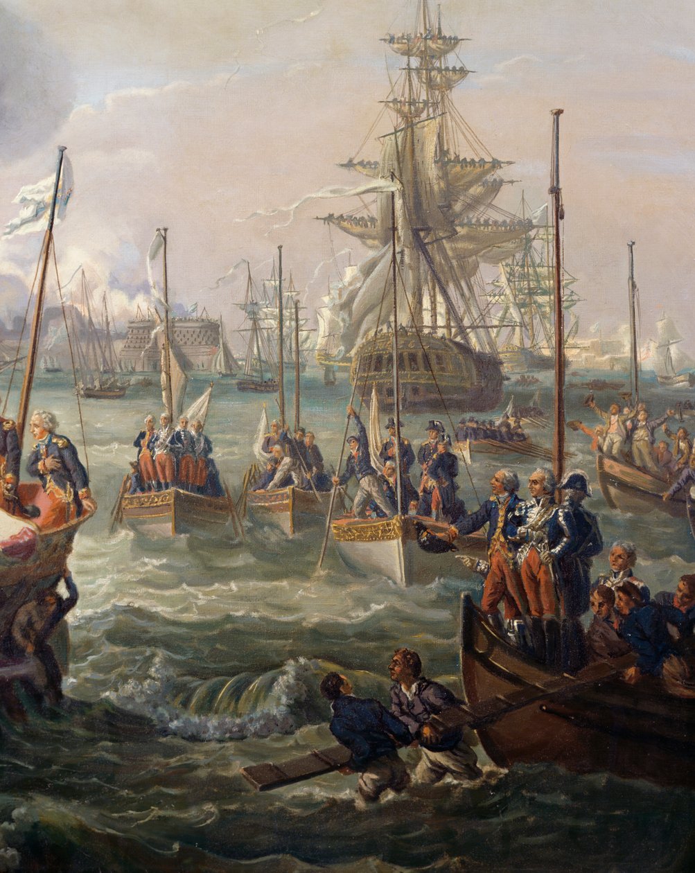 Kongelig flåte følger Louis XVI i Cherbourg 23. juni av Louis Philippe Crepin