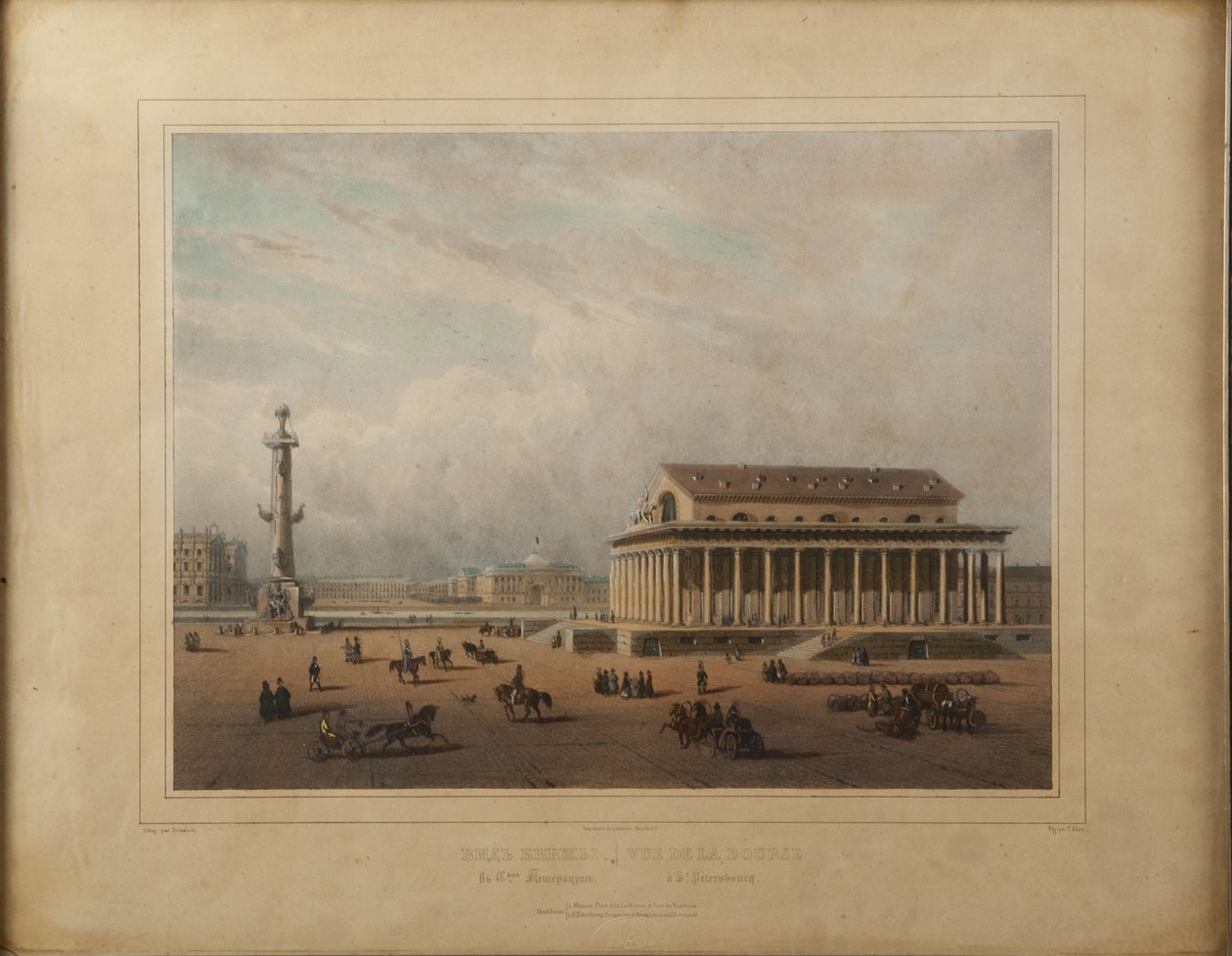 Børs i St. Petersburg, slutten av 1840-årene. av Louis Pierre Alphonse Bichebois