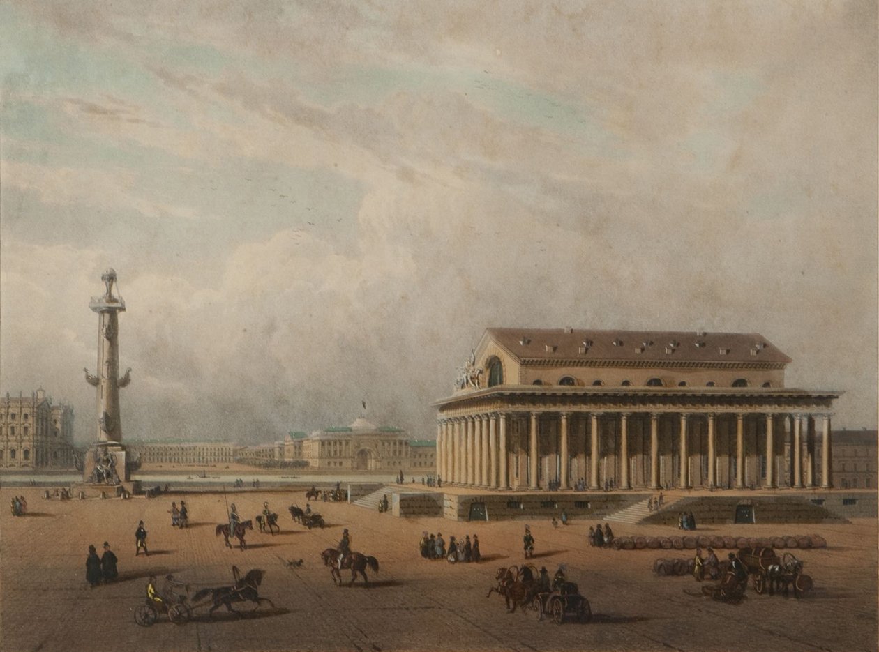 Børs i St. Petersburg, slutten av 1840-årene. av Louis Pierre Alphonse Bichebois