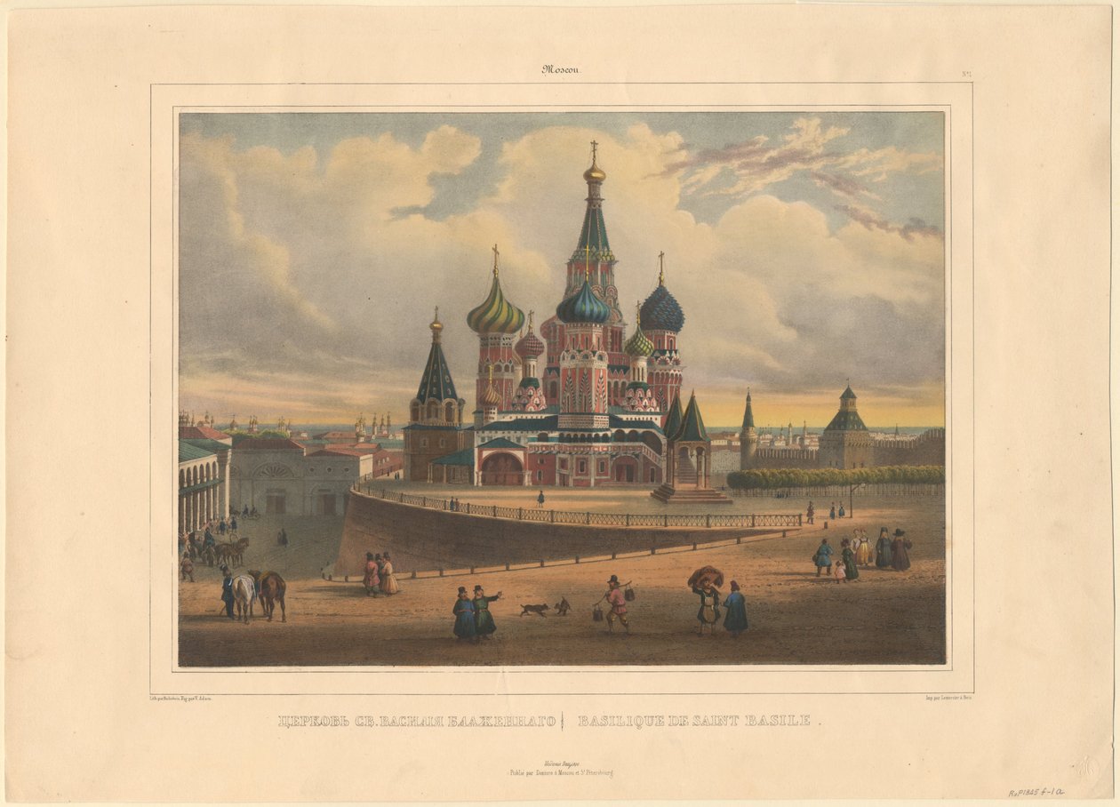 Basil-katedralen i Moskva, 1845 av Louis Pierre Alphonse Bichebois