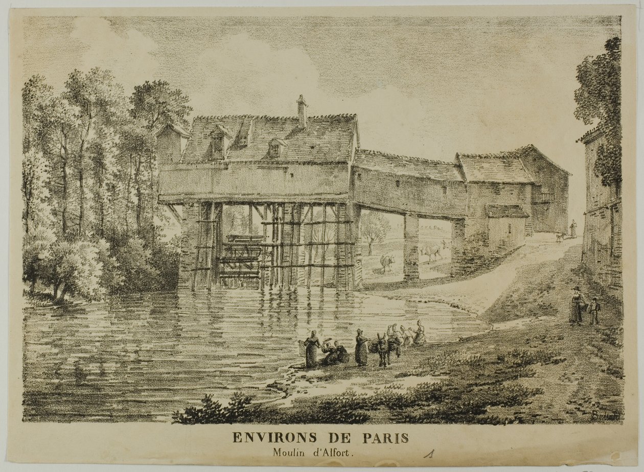 The Environs of Paris: Alfort Mill av Louis Pierre Baltard