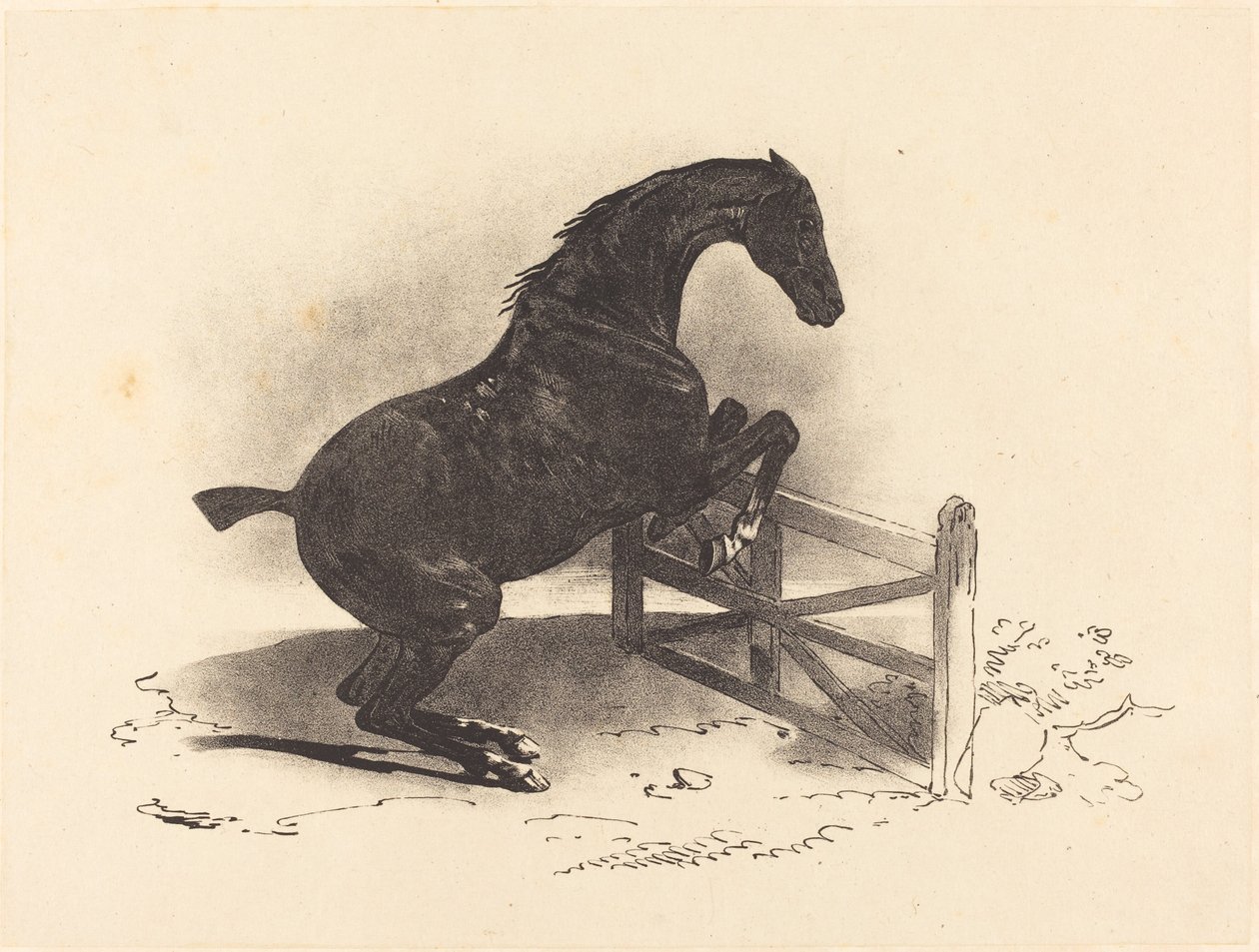 Horse Jumping a Barrier   1235127   no       norwegian Successfully Translated  Original: The Preaching of Saint John the Baptist The Preaching of St John the Baptist Translat: norwegian av Louis Pierre Marie Courtin after Théodore Gericault