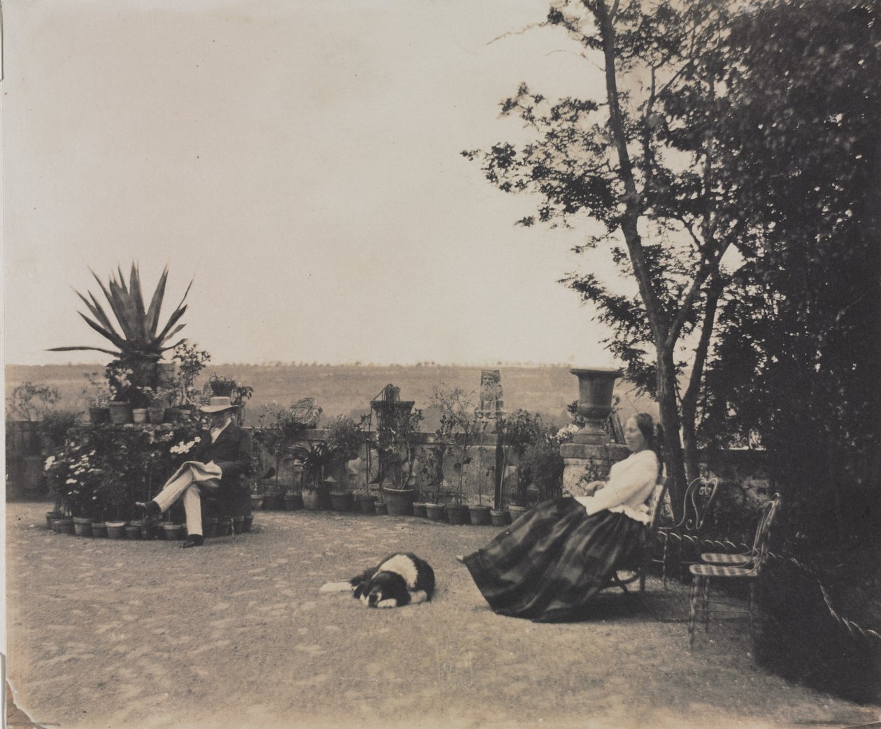 Uten tittel Man and Woman Relaxing, ca. 1854. av Louis Pierre Theophile Dubois de Nehaut