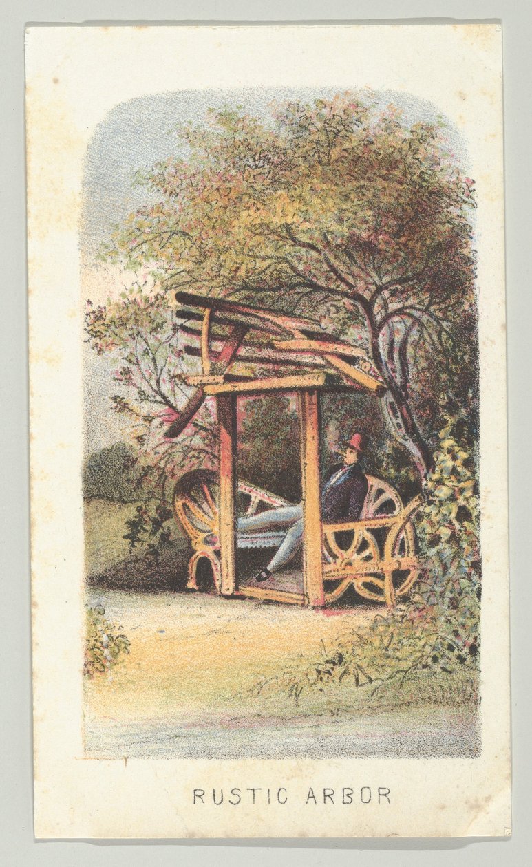 Rustic Arbor, fra serien, Views in Central Park, New York, del 2, 1864. av Louis Prang