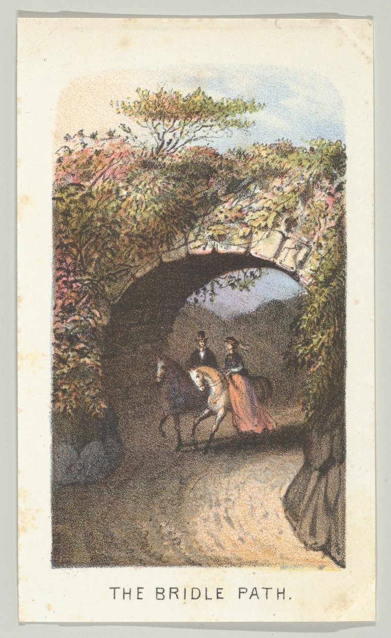 The Bridle Path, fra serien, Views in Central Park, New York, del 2, 1864. av Louis Prang