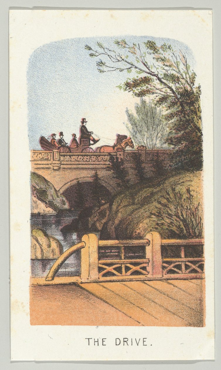 The Drive, fra serien, Views in Central Park, New York, del 2, 1864. av Louis Prang